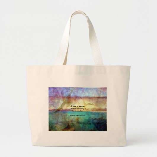 Grand Tote Bag Citation Inspirationnelle De Shakespeare Sur La De (Devant)