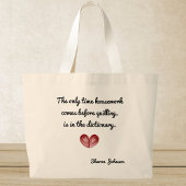 Grand Tote Bag Citation Personalisée de citation Coeur Rouge, Jum
