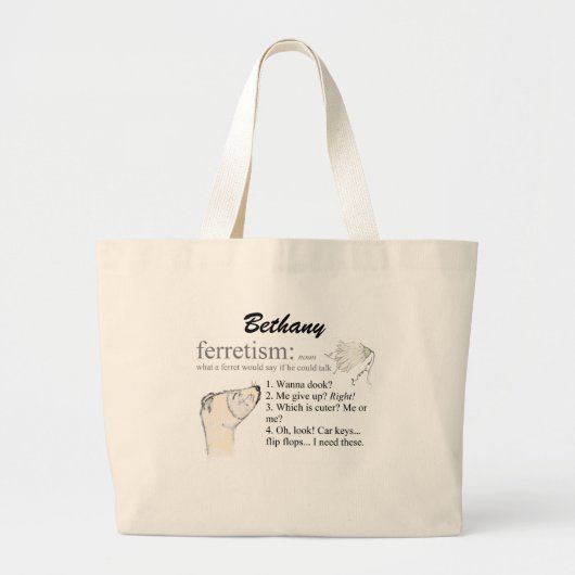 Grand Tote Bag Citations de furet (Devant)