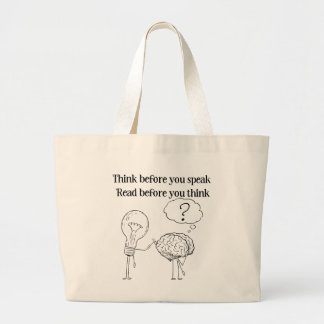 Grand Tote Bag Citez avec Réflexion Lecteur Noir et Blanc Citatio