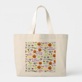 Grand Tote Bag Citrouille éffrayant et amusant - Motif Halloween (Dos)