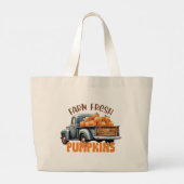 Grand Tote Bag Citrouilles frais - Camion rustique (Dos)