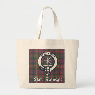 Grand Tote Bag Clan Carnegie Crest Tartan