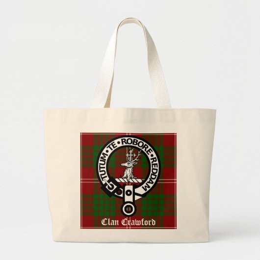 Grand Tote Bag Clan Crawford Crest Tartan (Devant)