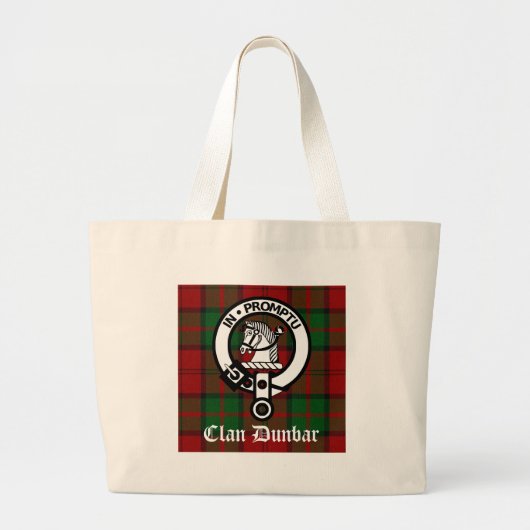 Grand Tote Bag Clan Dunbar Tartan & Crest Badge (Devant)