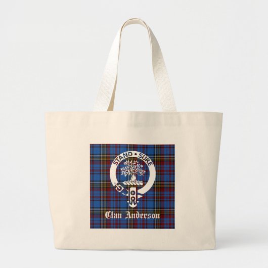 Grand Tote Bag Clan écossais Anderson Crest & Tartan (Devant)