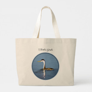Grand Tote Bag Clark's Grebe Lake Peinture originale d'art d'oise