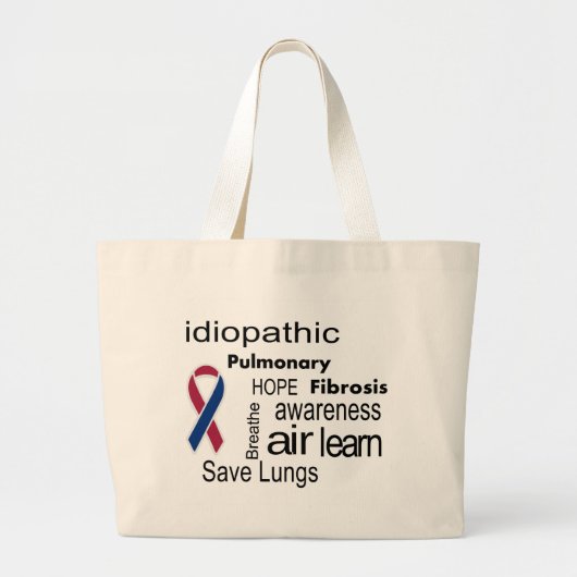 Grand Tote Bag Classeur de sensibilisation à la fibrose pulmonair (Devant)