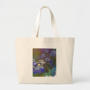 Grand Tote Bag Claude Monet Water Lilies Agapanthus