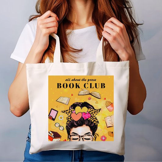 Grand Tote Bag Club de livres de Monogramme
