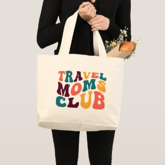 Grand Tote Bag Club des mamans voyageurs Souvenir Style Rétro Gro