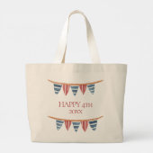 Grand Tote Bag Coastal Nautical Beach Flags Monogram (Dos)