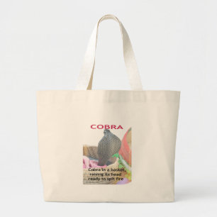 Grand Tote Bag Cobra dans un panier Prêt à cracher le feu