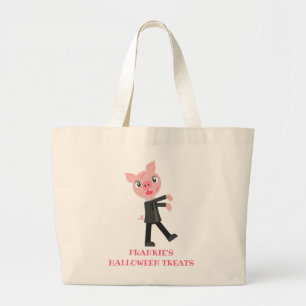Grand Tote Bag Cochon Zombie personnalisé Halloween Costume enfan