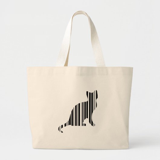 Grand Tote Bag CODE BARRE CHAT Kitty Code-barres Animalerie Desig (Devant)
