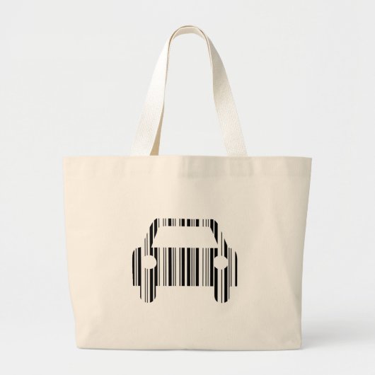 Grand Tote Bag CODE BARRE VOITURE Automobile Code-barres Motif De (Devant)