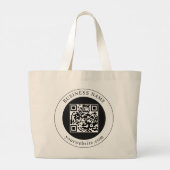Grand Tote Bag Code QR avec nom d'entreprise modifiable (Dos)