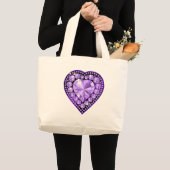 Grand Tote Bag Coeur Amethyst Gem (Devant (produit))