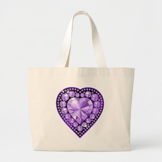 Grand Tote Bag Coeur Amethyst Gem (Devant)