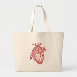 Grand Tote Bag Coeur Anatomique Rouge