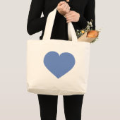Grand Tote Bag Coeur bleu bébé (Devant (produit))