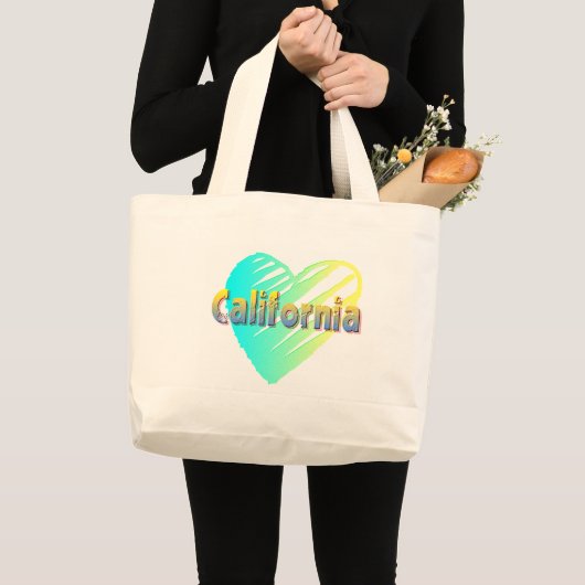Grand Tote Bag Coeur californien (Devant (produit))