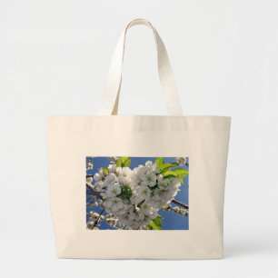 Grand Tote Bag Coeur de cerisier fleuri