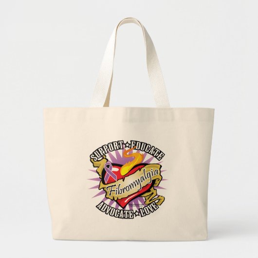 Grand Tote Bag Coeur de classique de fibromyalgie (Devant)