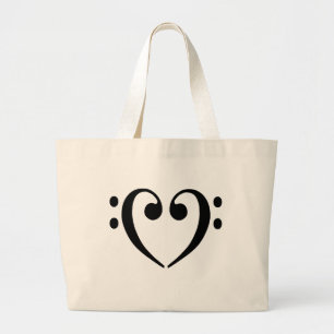 Grand Tote Bag Coeur de clef basse