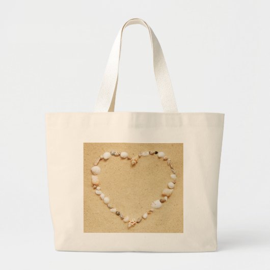 Grand Tote Bag Coeur de coquillage (Devant)