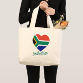 Grand Tote Bag Coeur de drapeau de l'Afrique du Sud (Devant (produit))