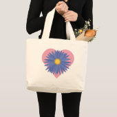 Grand Tote Bag Coeur de fleurs (Devant (produit))