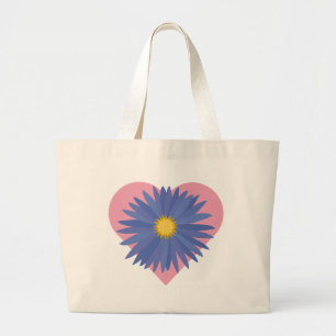 Grand Tote Bag Coeur de fleurs