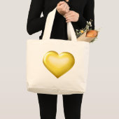 Grand Tote Bag Coeur d'or (Devant (produit))