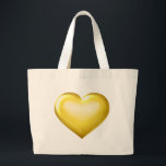 Grand Tote Bag Coeur d'or<br><div class="desc">Ce grand sac fourre-tout est orné d'un coeur d'or de forme. Idéal pour un cadeau d'anniversaire ou de servante.</div>