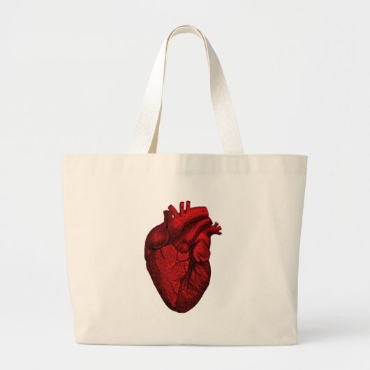 Grand Tote Bag Coeur humain anatomique (Devant)