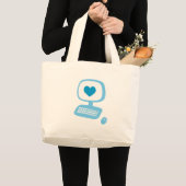 Grand Tote Bag Coeur informatique (Devant (produit))