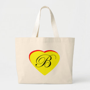 Grand Tote Bag Coeur jaune rouge B Faire-part de mariage Le MUSÉE