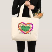 Grand Tote Bag coeur pédiatrique de poème d'infirmière (Devant (produit))