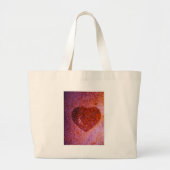 Grand Tote Bag coeur rose corail (Devant)