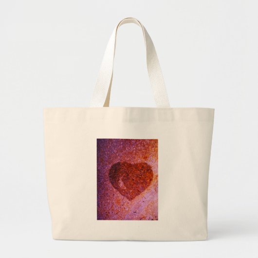 Grand Tote Bag coeur rose corail (Devant)