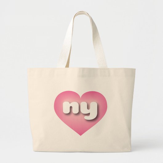 Grand Tote Bag Coeur rose de New York - J'aime (Devant)