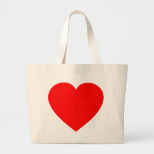 Grand Tote Bag Coeur rouge simple