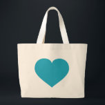 Grand Tote Bag Coeur turquoise<br><div class="desc">Ce sac fourre-tout possède un coeur légèrement turquoise. Grand cadeau de demoiselle d'honneur.</div>