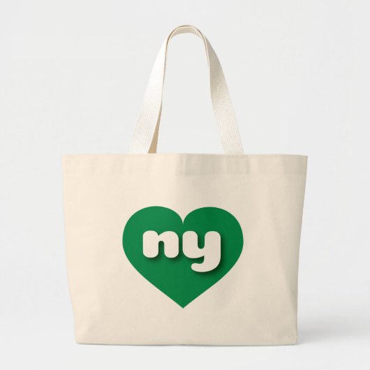 Grand Tote Bag Coeur vert de New York - J'aime (Devant)