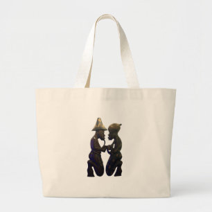 Grand Tote Bag Cœurs africains appariés : un moment charmant