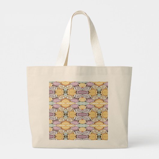 Grand Tote Bag Coeurs de conversation (Dos)