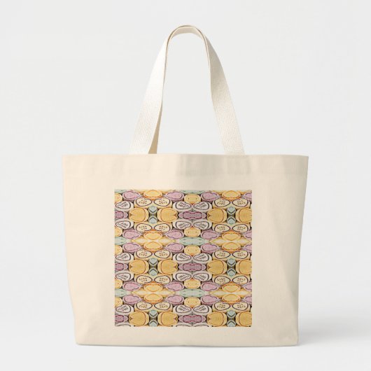 Grand Tote Bag Coeurs de conversation (Devant)