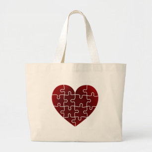 Grand Tote Bag Coeurs perplexes