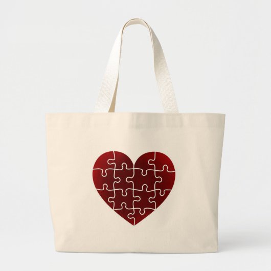 Grand Tote Bag Coeurs perplexes (Devant)